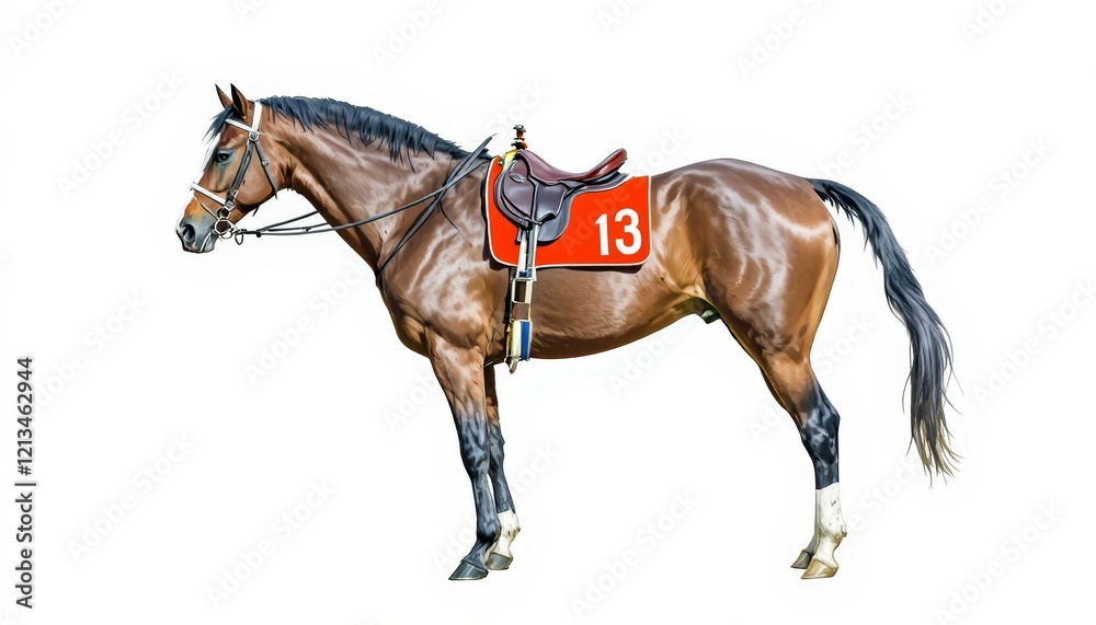 Obraz premium Racehorse Number Thirteen Ready to Run
