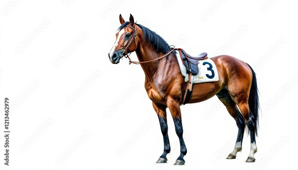 Obraz premium Racehorse Number Three Ready to Run