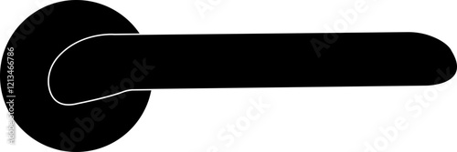 Door handles icon . Locks handles on the door in the house, hotel. Black flat vector isolated on transparent background. Metal items interior symbols doorknob realistic.