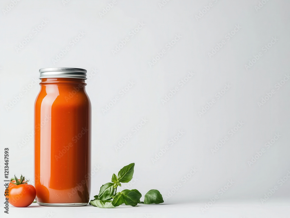 Homemade Tomato Sauce Preserved in a Glass Jar for Fresh Flavor and Convenience Homemade Tomato Sauce Preserved in a Glass Jar for Fresh Flavor and Convenience