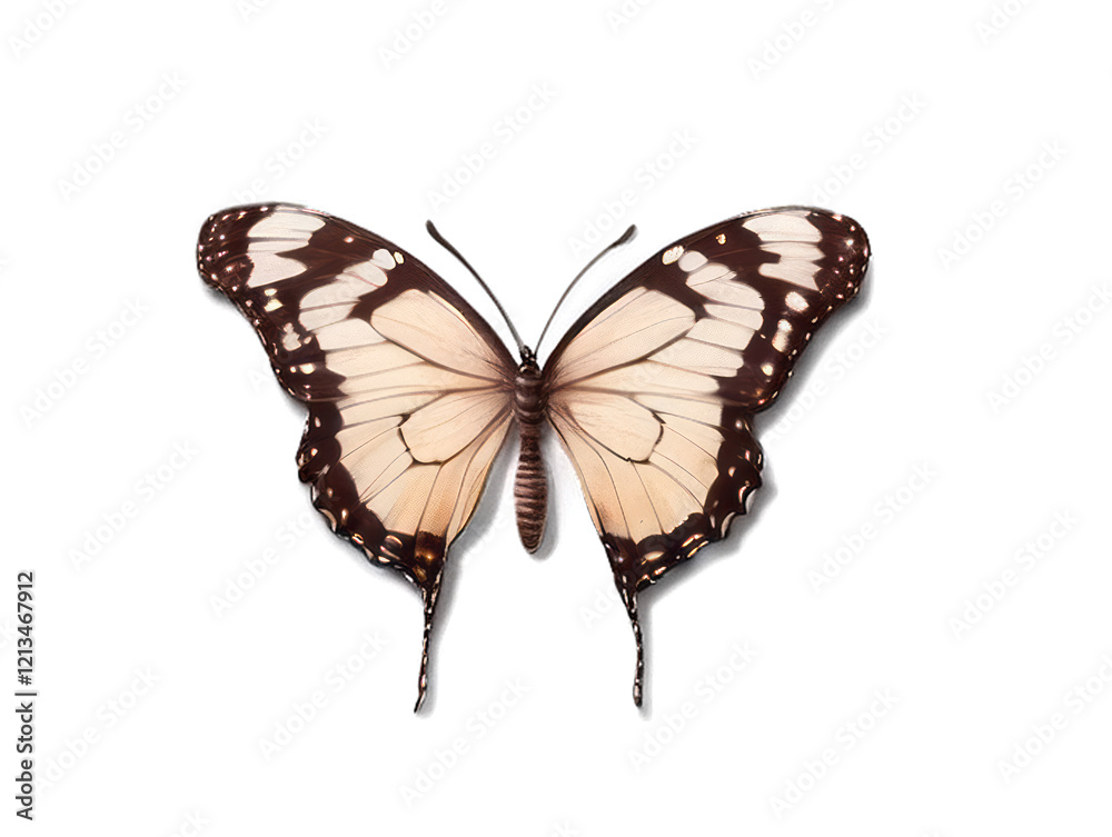 Obraz premium Close-up of a Brown and White Butterfly with Black Spots