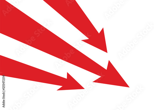 3 red business arrows falling down represent bad condition business decline trading loss economy recession