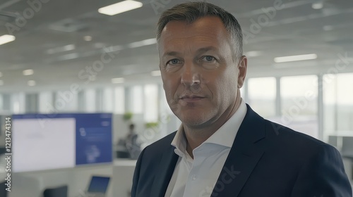 Wallpaper Mural Confident Businessman Portrait in Modern Office Setting Torontodigital.ca