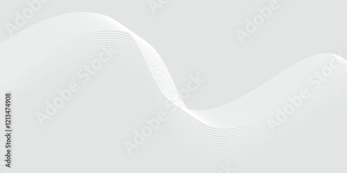 Wavy business curve lines on transparent background. Abstract ocean wave line background. Wave swirl, frequency sound wave, twisted curve lines with blend effect.