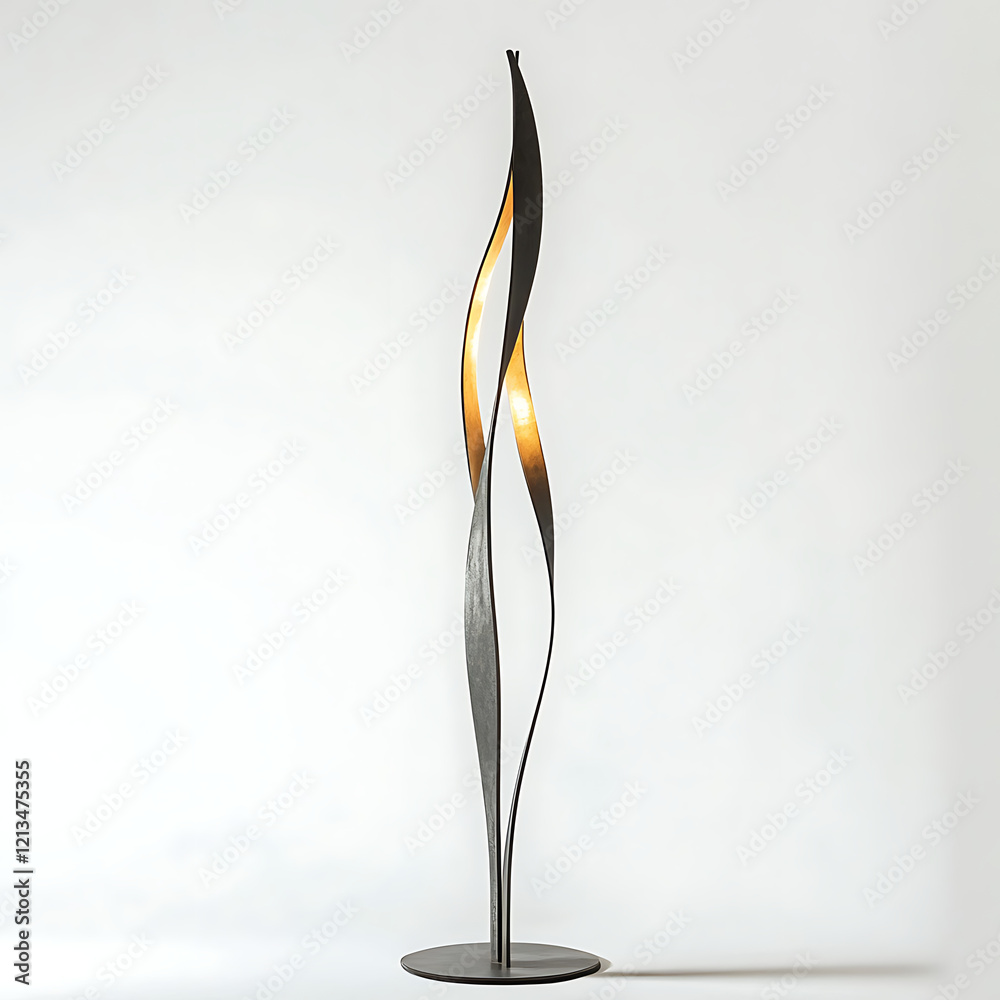 Fototapeta premium A tall, thin lamp with a curved design