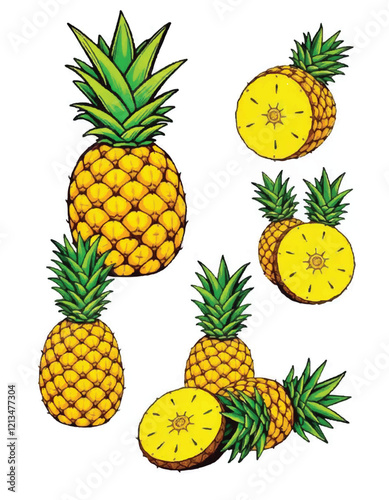 set of pineapple