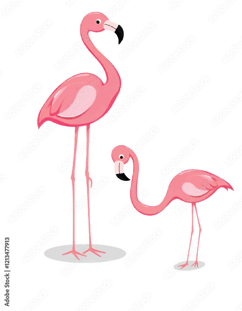 Fototapeta premium pink flamingo vector illustration