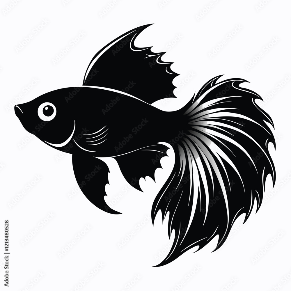 Betta Fish Silhouette vector illustration Betta Fish Silhouette vector illustration