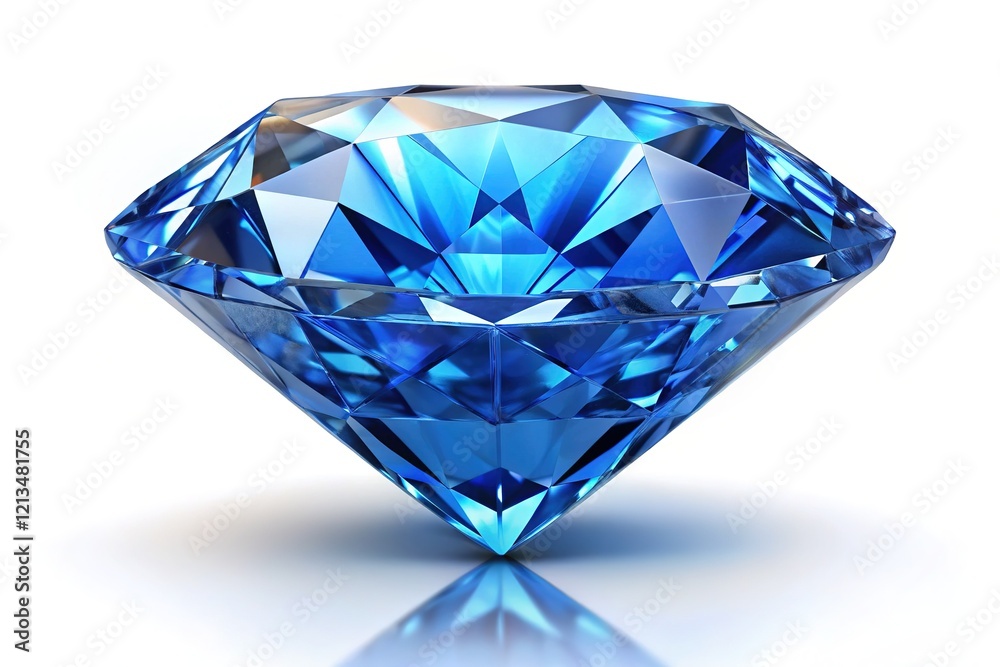 Blue diamond 3D model, isolated on white. Space for custom design. Blue diamond 3D model, isolated on white. Space for custom design.