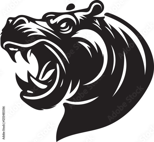 hippo head silhouette