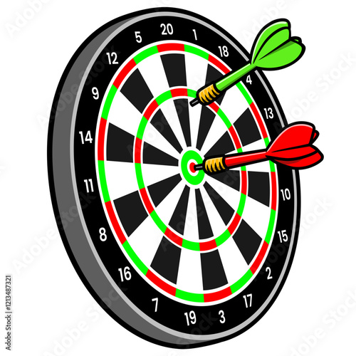 dart board with darts cartoon clip art