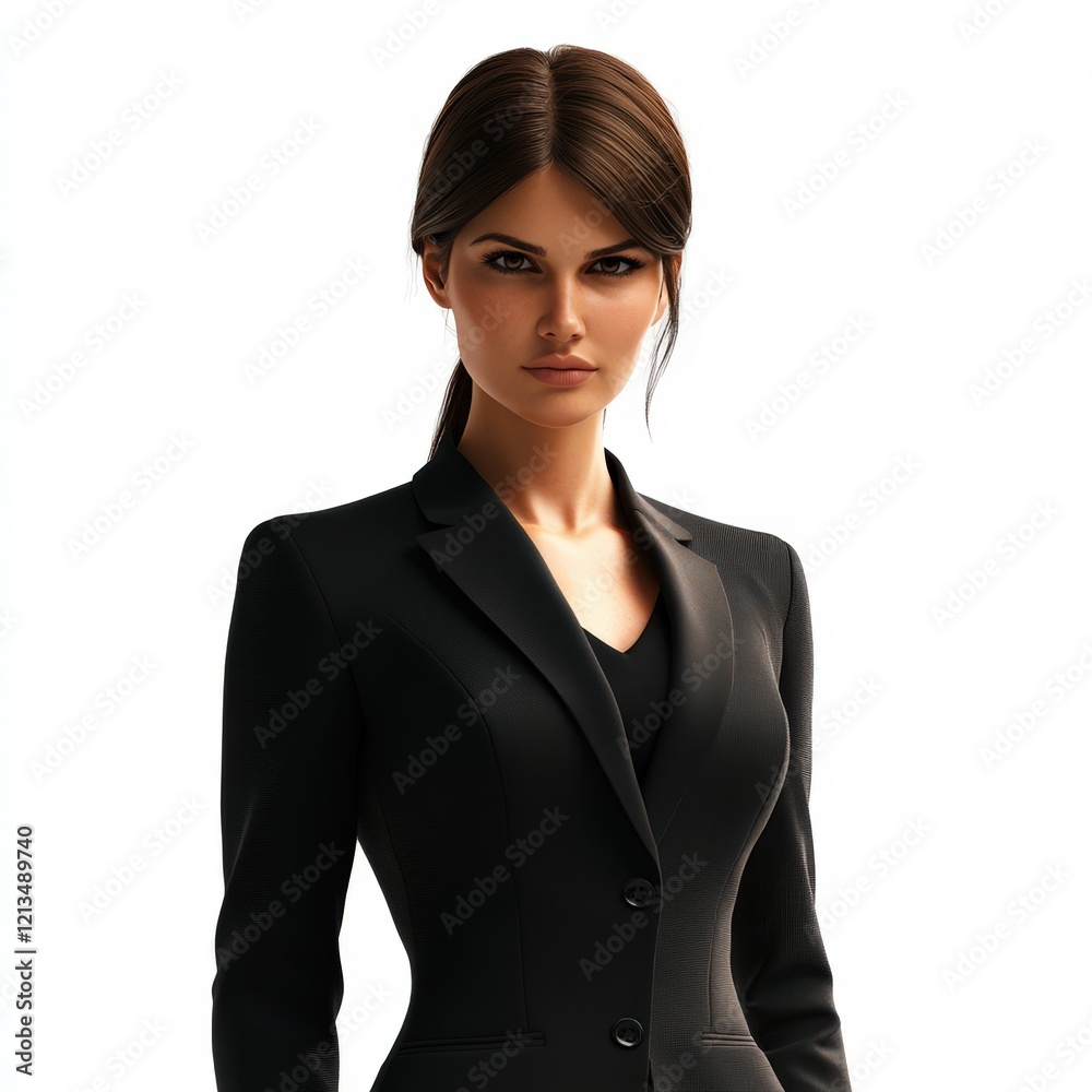 Confident Businesswoman in a Black Suit Portrait Confident Businesswoman in a Black Suit Portrait