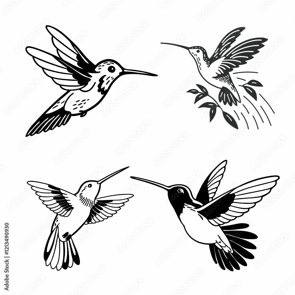 Obraz premium humming bird hovering High Quality Editable Mandala Vector Design and illustration