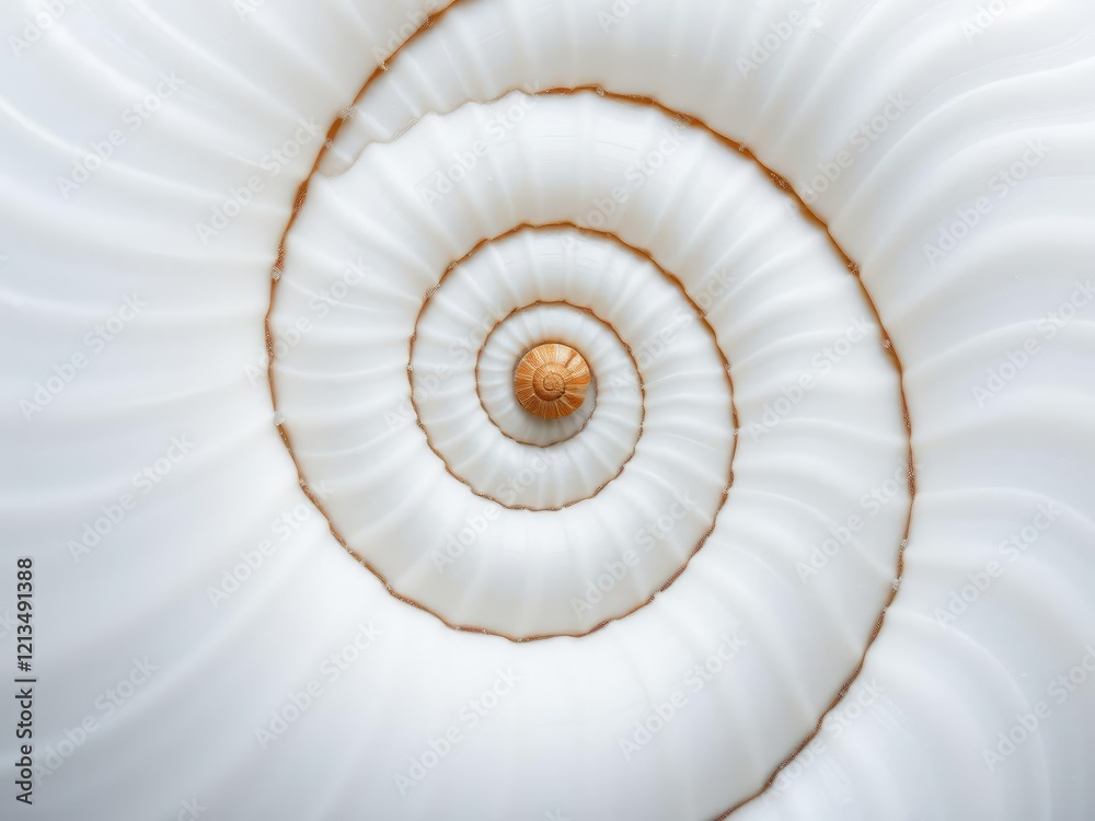 Fototapeta premium black and white snail with sharp zigzag pattern on shell, white, texture, spiral
