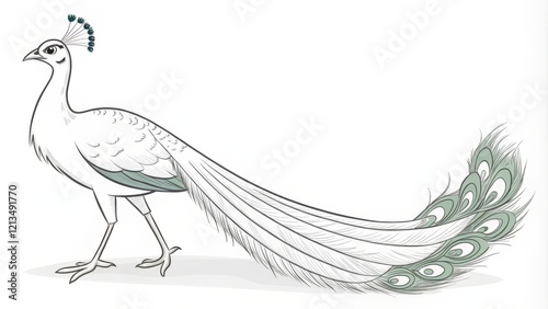Elegant White Peacock Line ...
