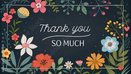 Floral Frame Thank You Card...