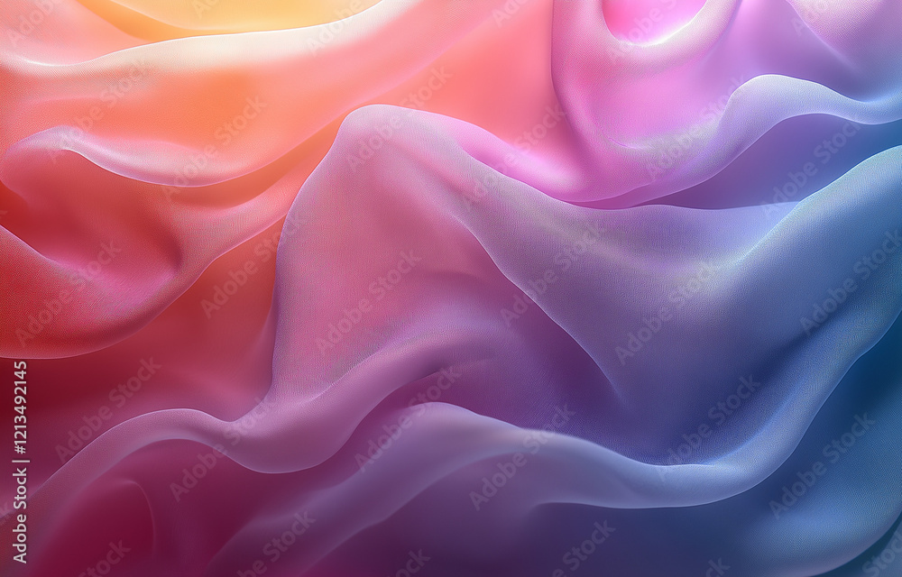 Obraz premium A vibrant, multicolored gradient background with a textured canvas effect, focused on a face.