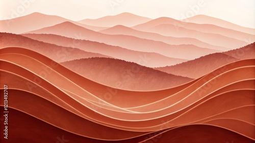 Layered Terracotta Mountain...