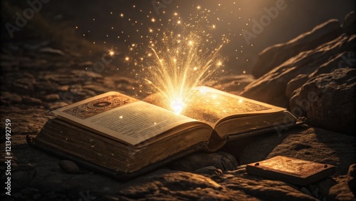 Magic Book Golden Sparkles ...