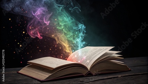 Magical Book Open Pages, Ra...