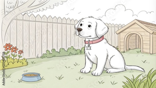 Puppy in Backyard Pen and I...