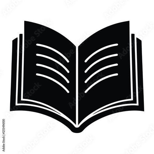 Open book illustration , open book vector ,open book icon , An open storybook icon with clean pages and minimal lines.