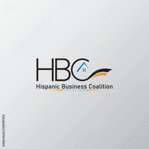 Hispanic Business Coalition house logo design with HBC letter template photo