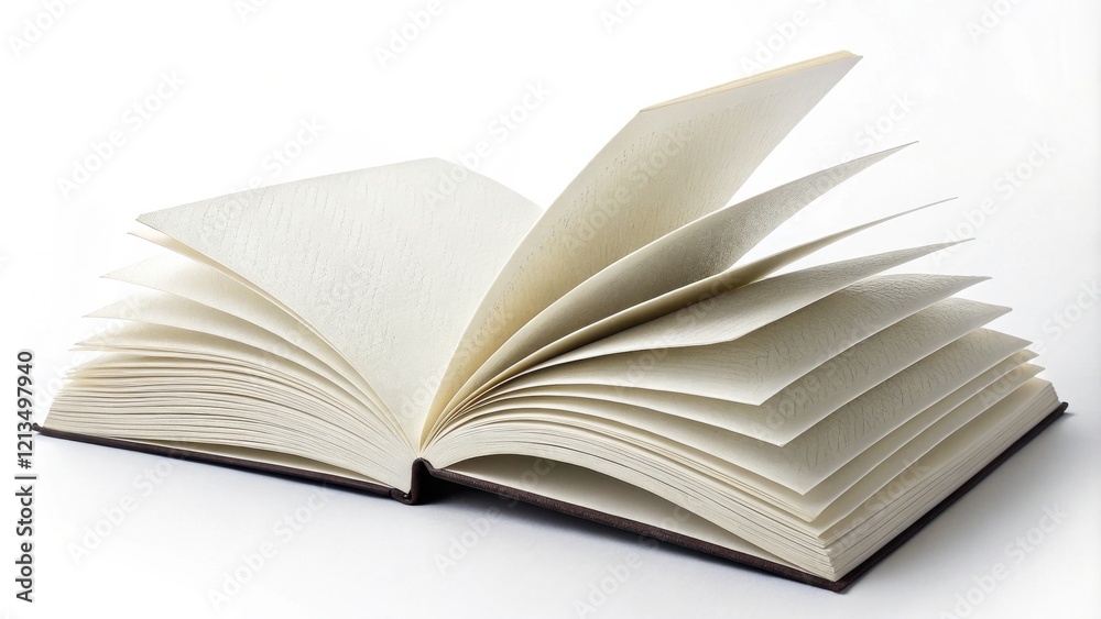 Fototapeta premium Open Book Composition High-Angle View, Blank Pages, Knowledge Concept, Book Photography Book, Knowledge