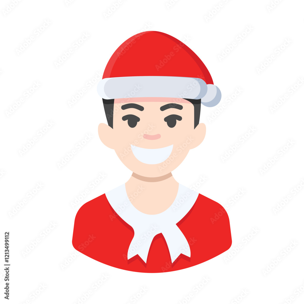 man avatar christmas flat style man avatar christmas flat style