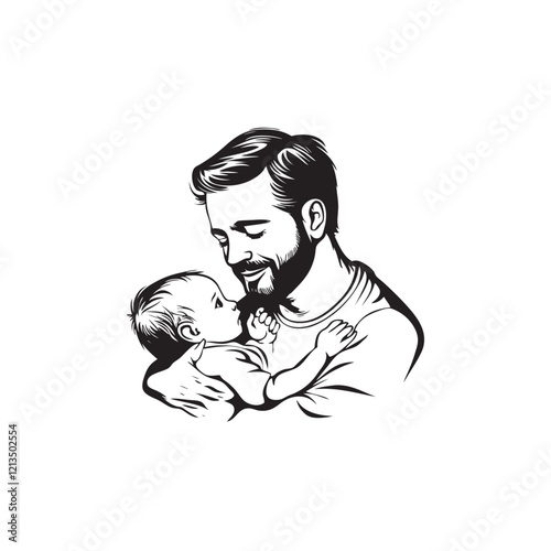 man with their child