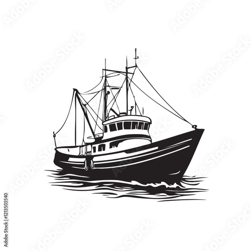 fish ship on the sea