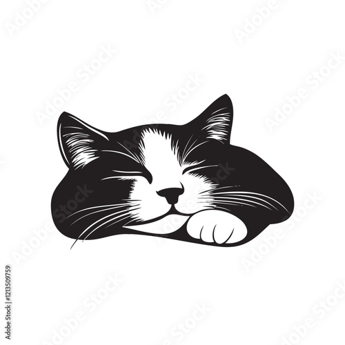 sleeping cat vector