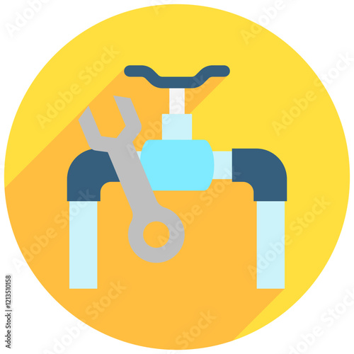 Plumbe rounded flat color icon. use for modern concept, print, UI, UX kit, web and app development. Vector EPS 10, related to labor day, industry, worker.
