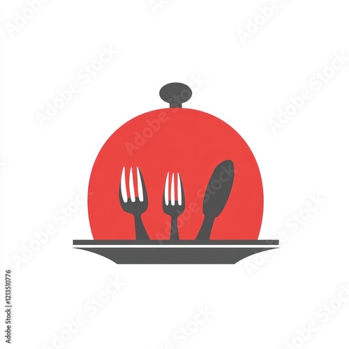 Restaurant logo, food service, covered dish, icon photo