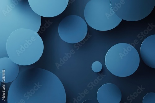 A visually appealing composition of floating blue circular elements in a modern and clean vector style. photo