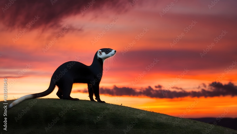 Songs of Sundown: A Black-Footed Ferret in a Brilliant Twilight Songs of Sundown: A Black-Footed Ferret in a Brilliant Twilight