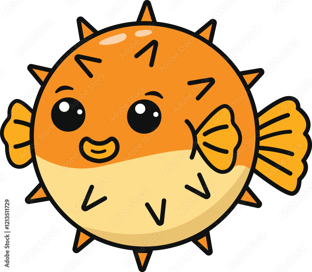 Obraz premium pufferfish cute Design vector illustration
