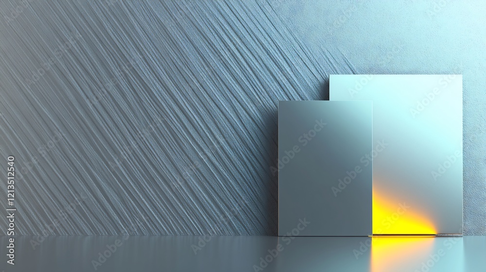 Fototapeta premium Abstract Light Reflects on Elegant Gray Panels. AI Generated