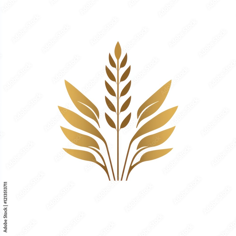 Golden wheat stylized graphic design, possible logo or icon use Golden wheat stylized graphic design, possible logo or icon use