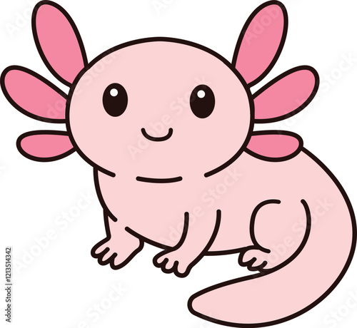 Cute axolotl mascot cartoon vector illustration