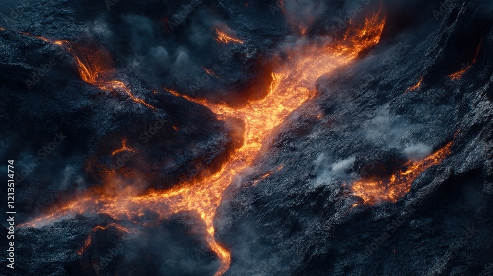 Volcanic Eruption: Fiery River of Molten Rock Volcanic Eruption: Fiery River of Molten Rock