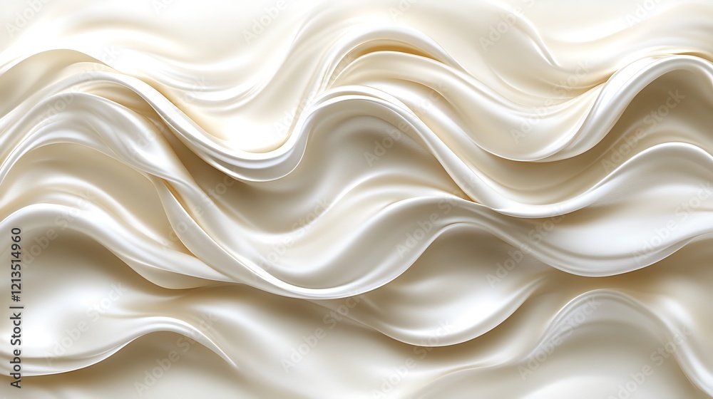 Fototapeta premium Elegant Cream Silk Waves Flowing Softly