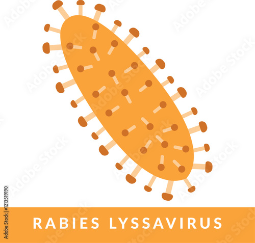 Rabies Lyssavirus  Vector Icon  Simple