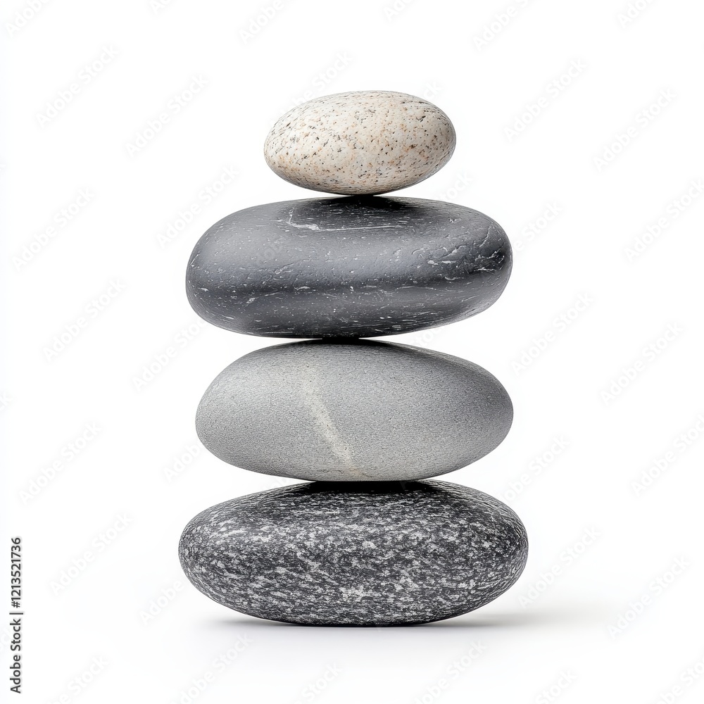 Serene Stack of Balanced Stones: A Symbol of Peace and Tranquility Serene Stack of Balanced Stones: A Symbol of Peace and Tranquility