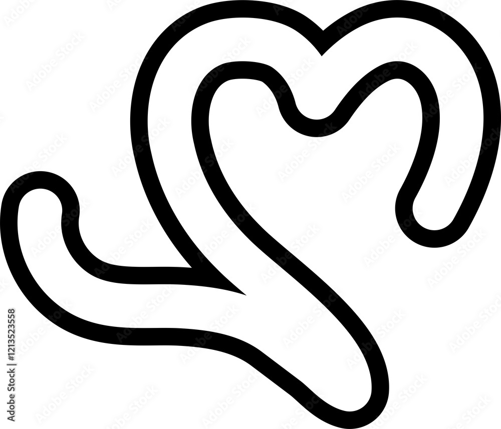 Fototapeta premium Heart continuous line drawing of love concept