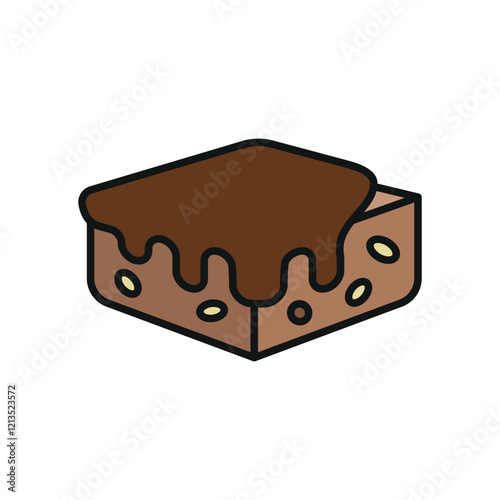 Brownies icon with a rich and indulgent design, perfect for enhancing dessert, bakery