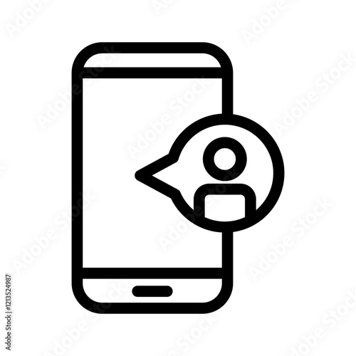 smartphone contact person outline style