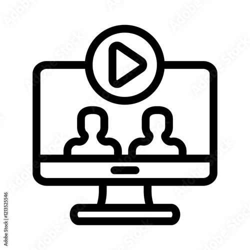 computer live streaming outline style