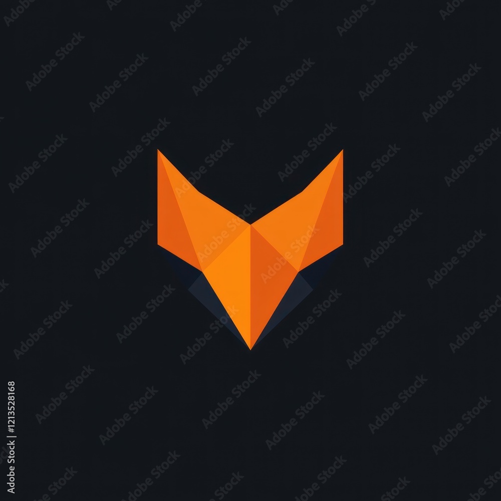 Geometric fox logo design, minimalist art, simple graphic Geometric fox logo design, minimalist art, simple graphic