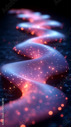 Glowing, swirling, abstract energy trail.
